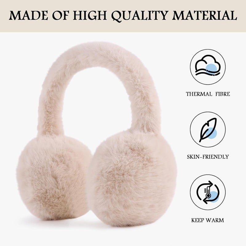 Pesaat Warm Ear muffs for Women Winter Unisex Fluffy Earmuffs Lady Ear Warmer Faux Fur Ear Covers - Image 2
